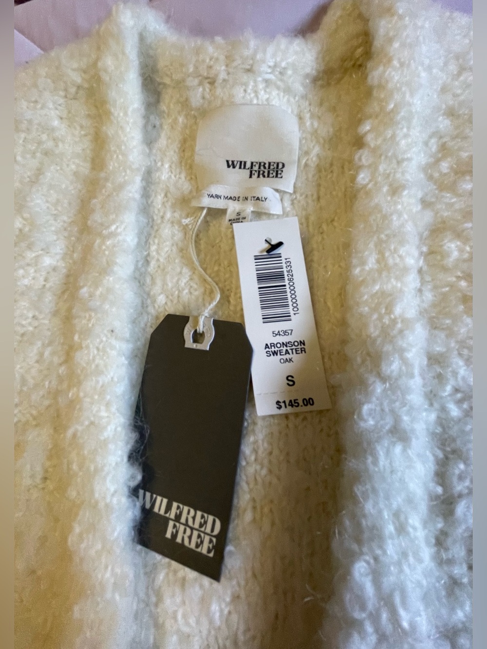 Wilfred Free Aronson Cream Open-Front Women's Cardigan Sweater NWT - Picture 4 of 11